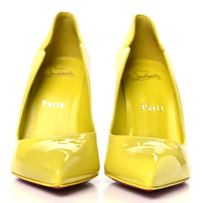 Christian Louboutin Patent Hot Chick 100 Pumps 37.5 Citrus 3 of 8