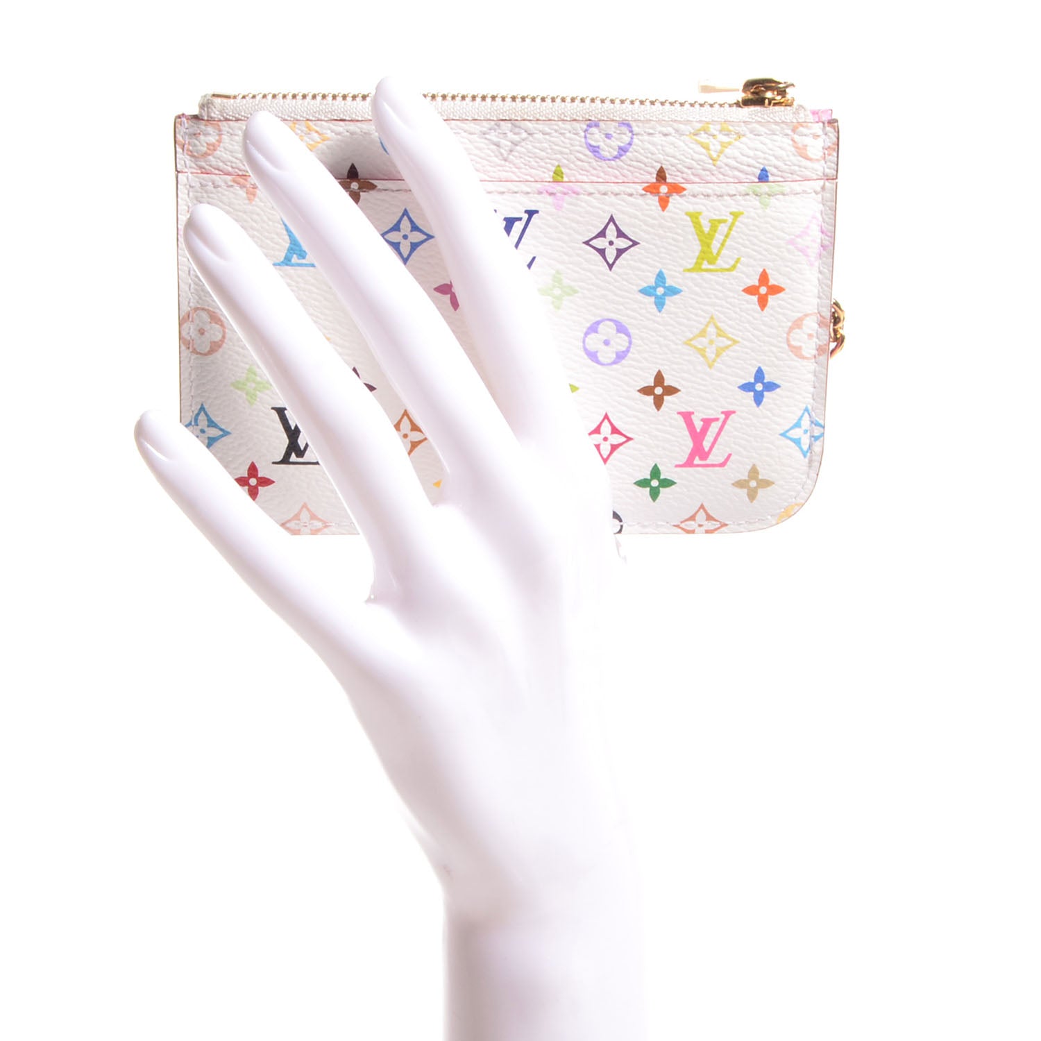Louis Vuitton Monogram Multicolor Key Pouch White 2 of 8