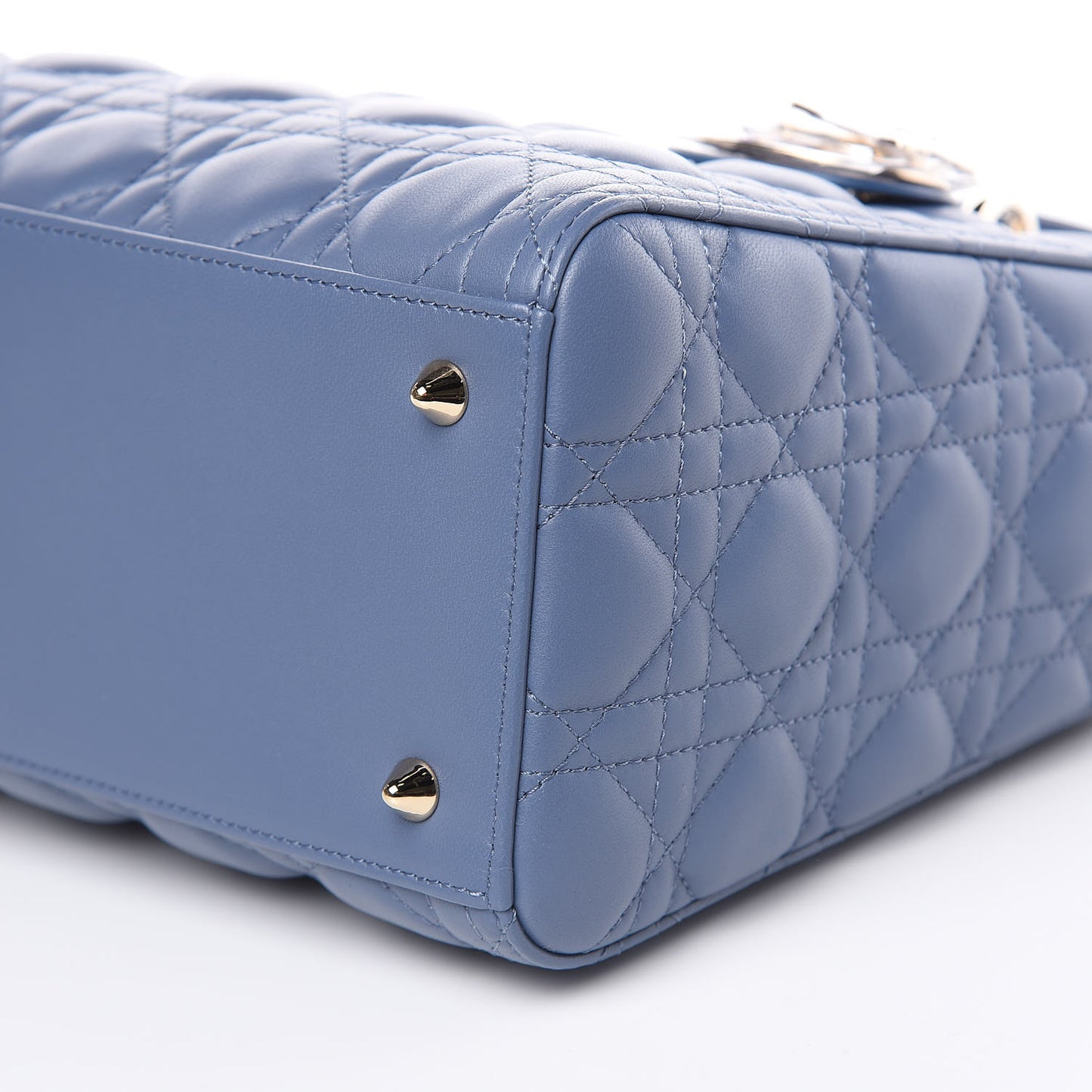 Lambskin Cannage Medium Lady Dior Denim Blue