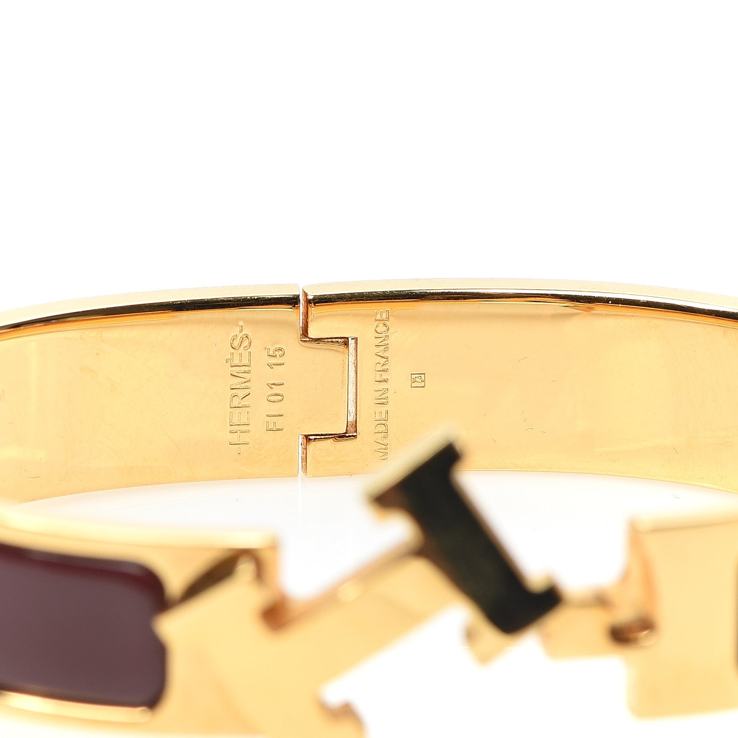 Enamel Narrow Clic Clac H Bracelet Bourgogne