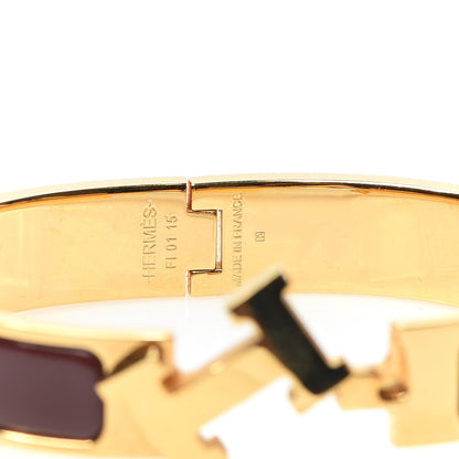 Hermes Enamel Narrow Clic Clac H Bracelet Bourgogne 4 of 5