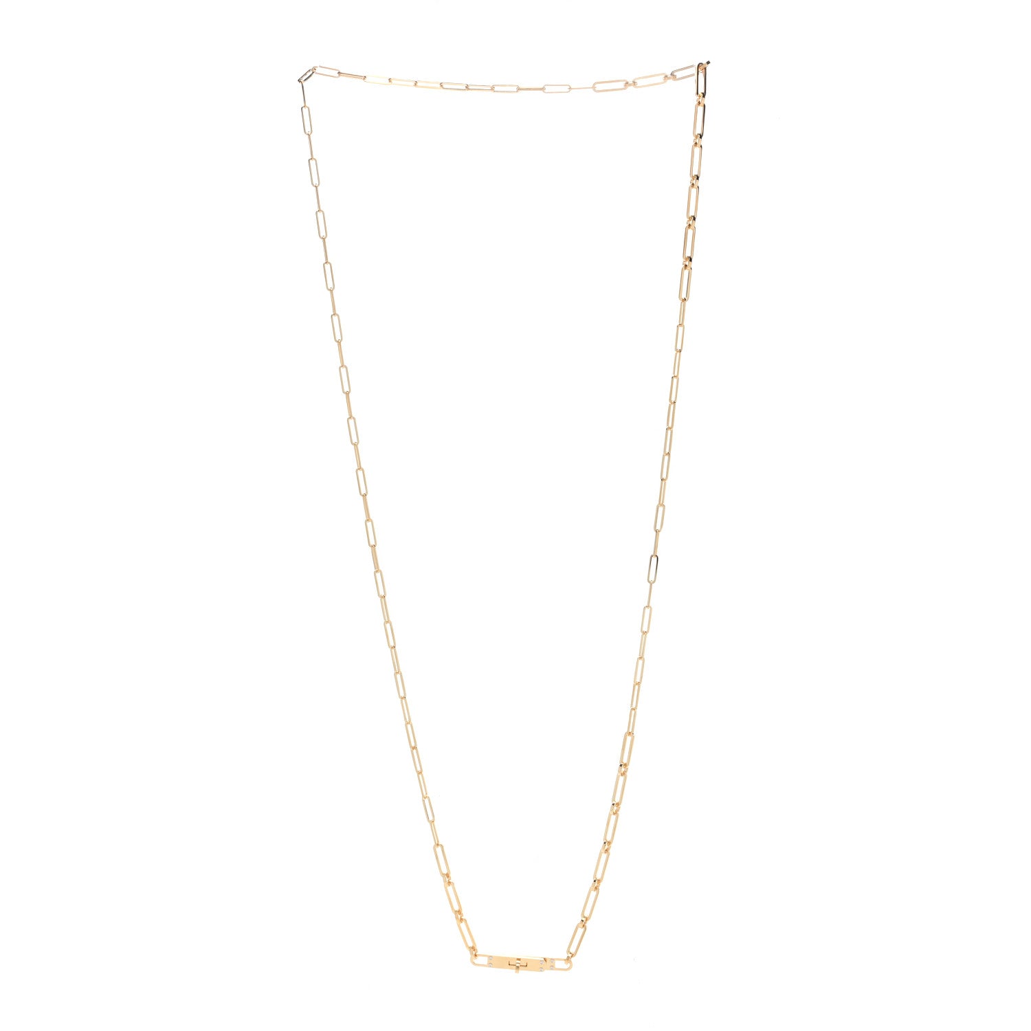 Hermes 18K Yellow Gold Diamond PM Kelly Chaine Double Tour Necklace 2 of 3