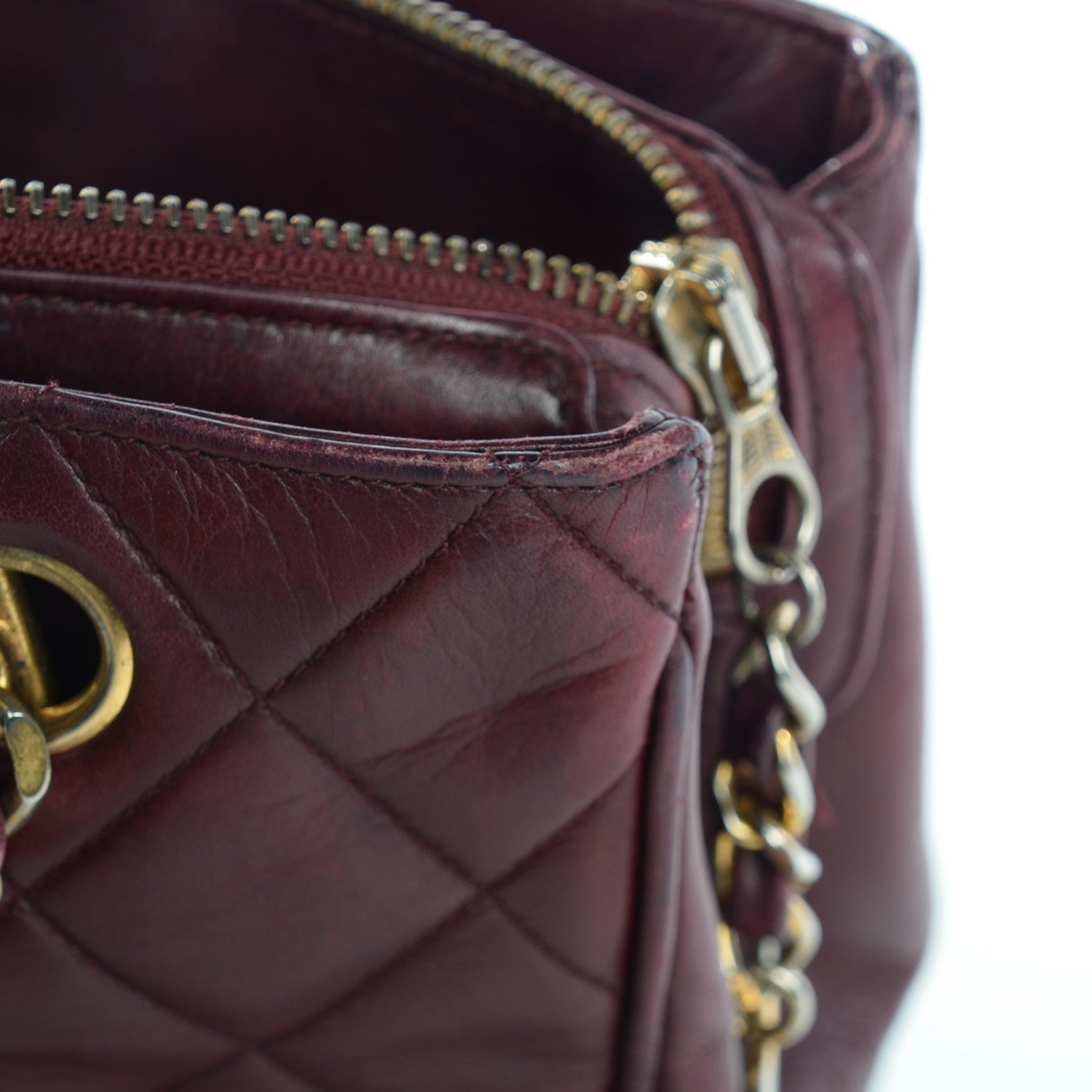 Chanel Lambskin Quilted Shoulder Bag Bordeaux 9 of 14