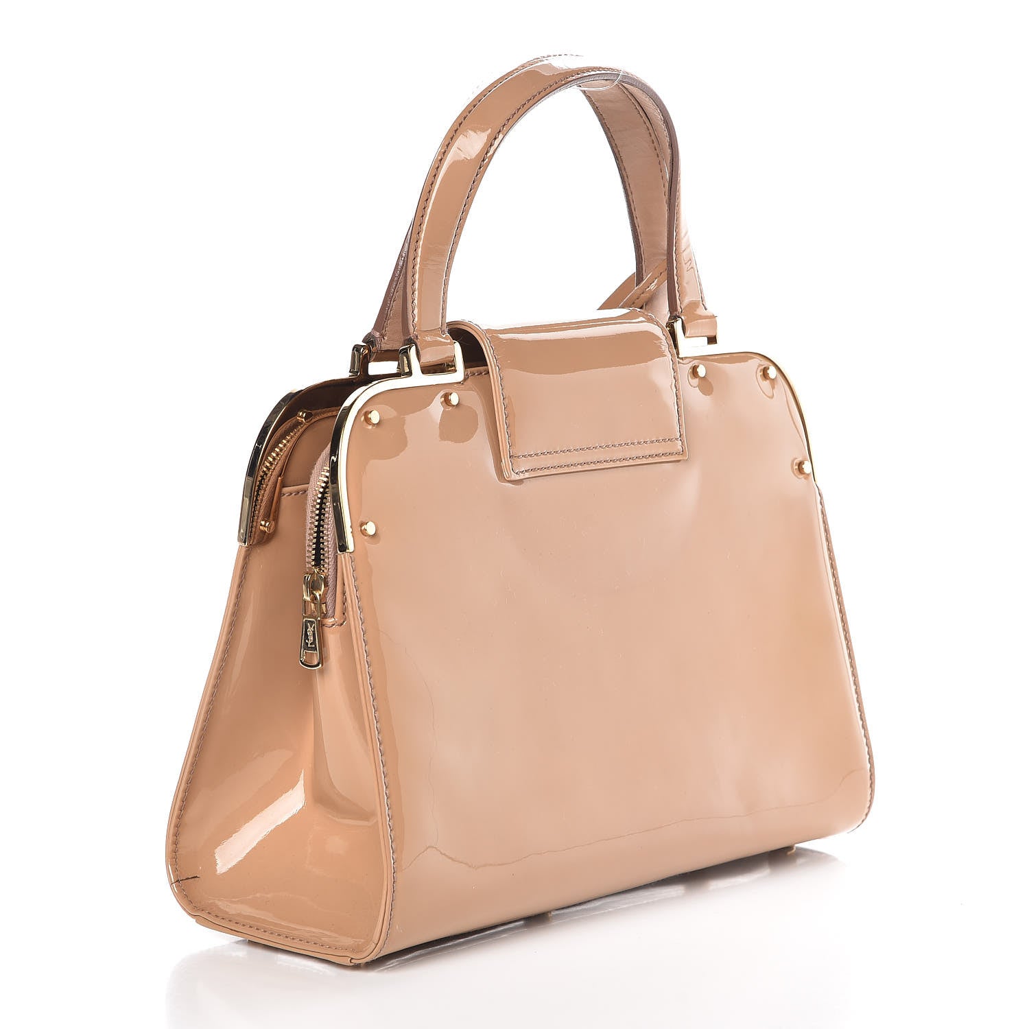 Saint Laurent Patent Small Uptown Beige 3 of 10