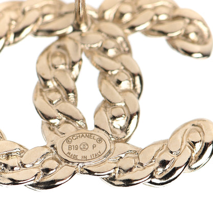 Chanel Crystal Pearls Coronation CC Earrings Gold 4 of 5