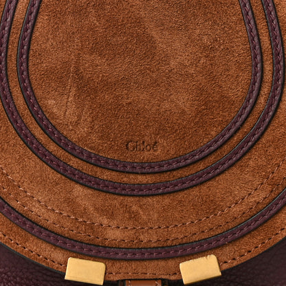 Chloe Suede Calfskin Mini Marcie Round Crossbody Bag Tan 7 of 9