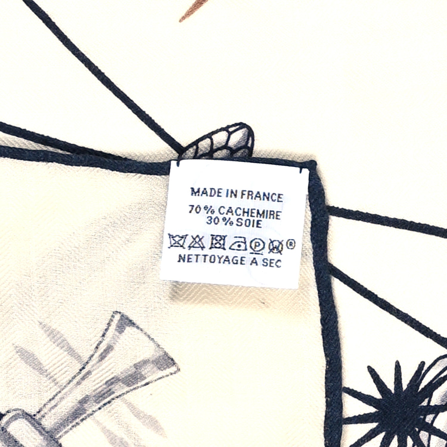 Hermes Cashmere Silk Chorus Stellarum Shawl 140 Blanc Marine Beige Rose 3 of 4