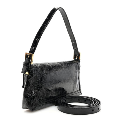 Fendi Vitello Naplak Medium Convertible Baguette Black 3 of 9
