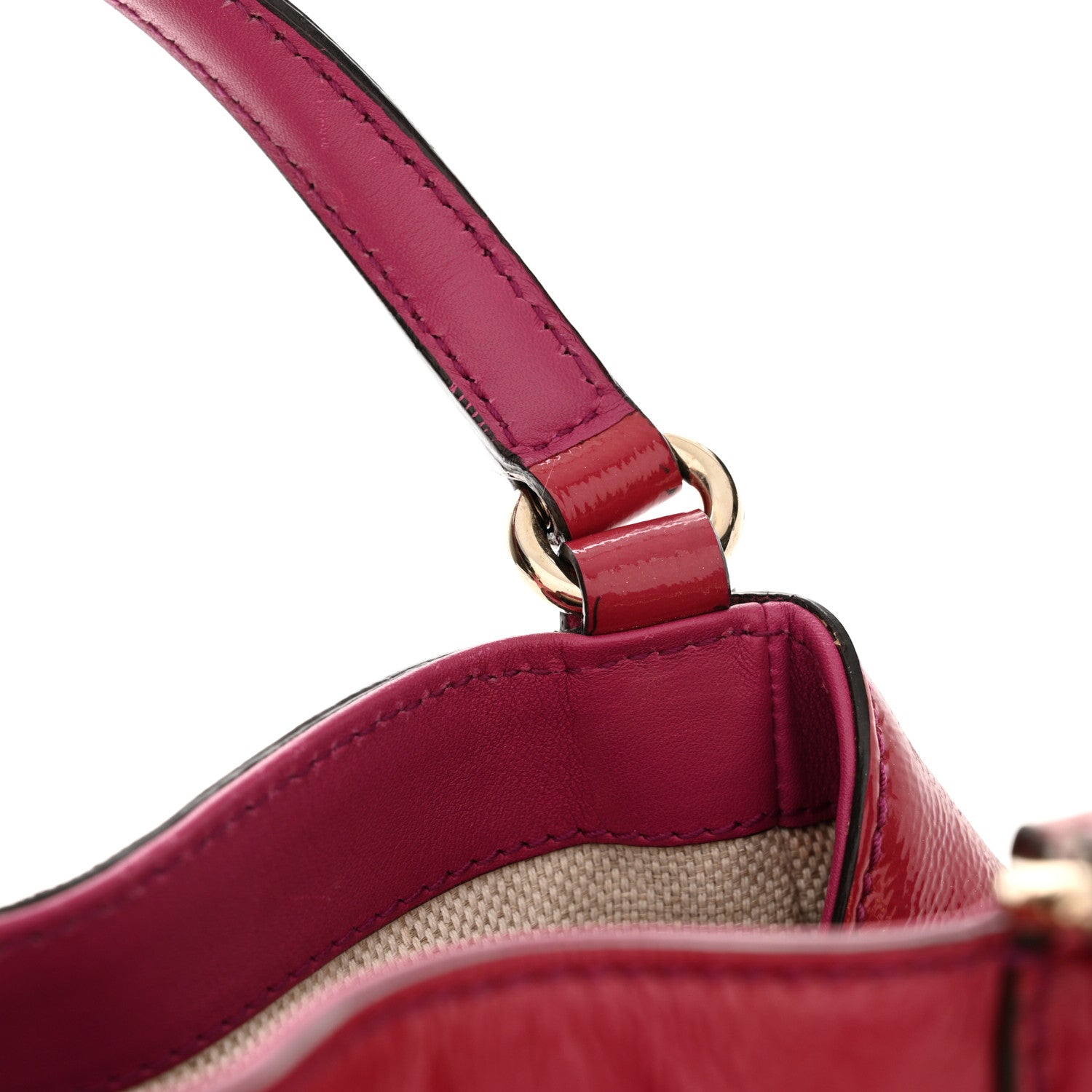 Gucci Patent Small Soho Shoulder Bag Bright Bougainvillea 12 of 13