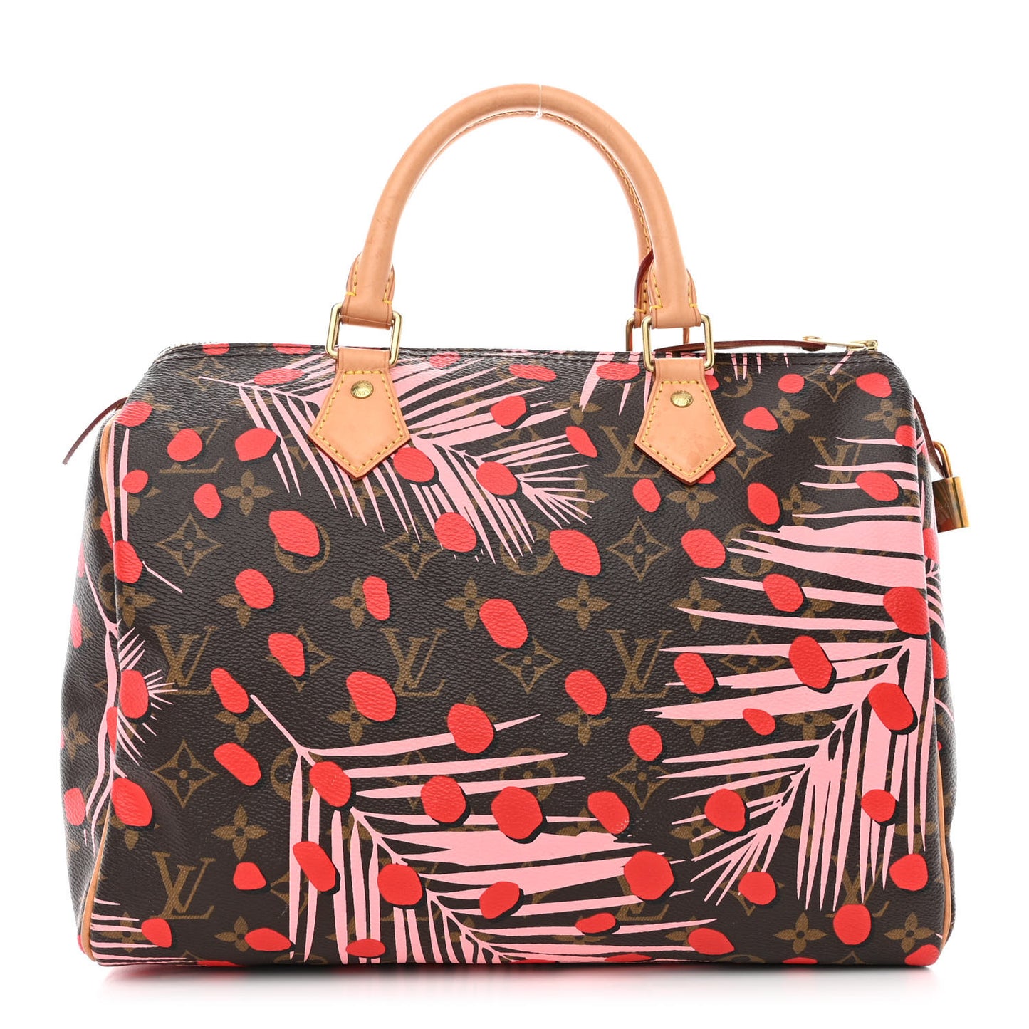 Monogram Jungle Dots Speedy 30 Sugar Pink Poppy