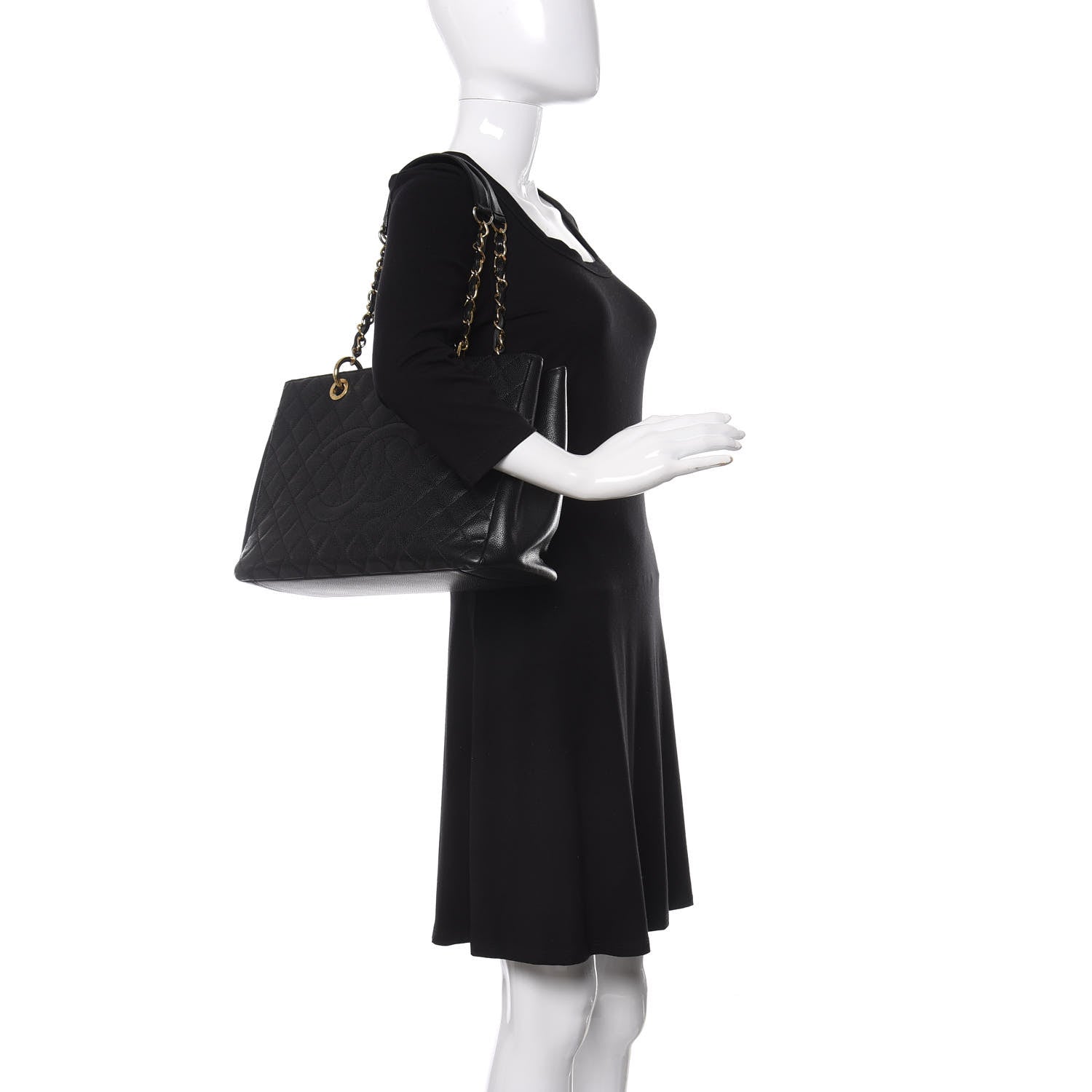 Chanel Caviar Quilted Grand Shopping Tote GST Black 2 of 10