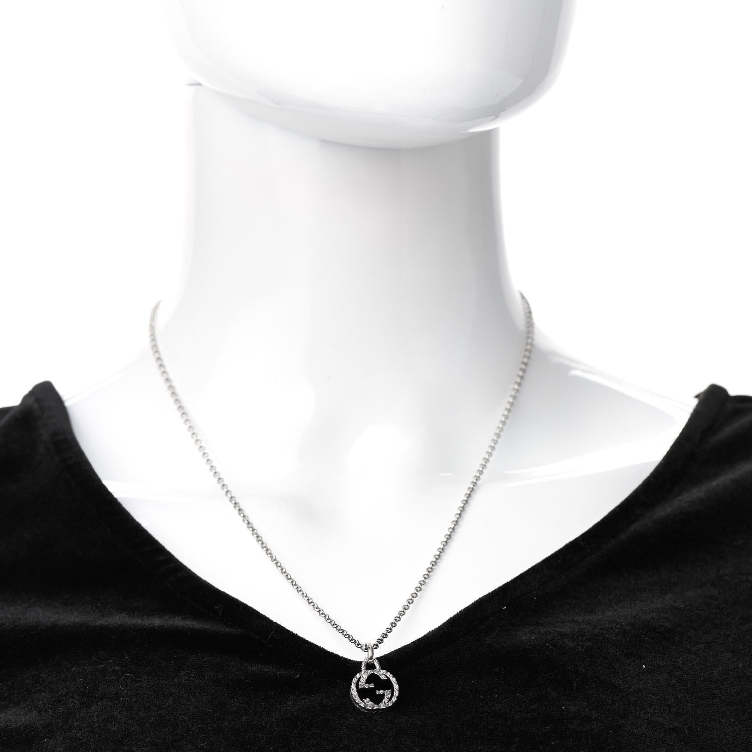 Gucci Sterling Silver Interlocking G Pendant Necklace 2 of 5