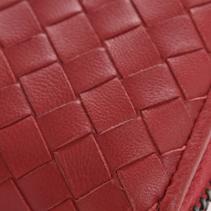 Bottega Veneta Nappa Intrecciato Zip Around Coin Purse Red 8 of 10