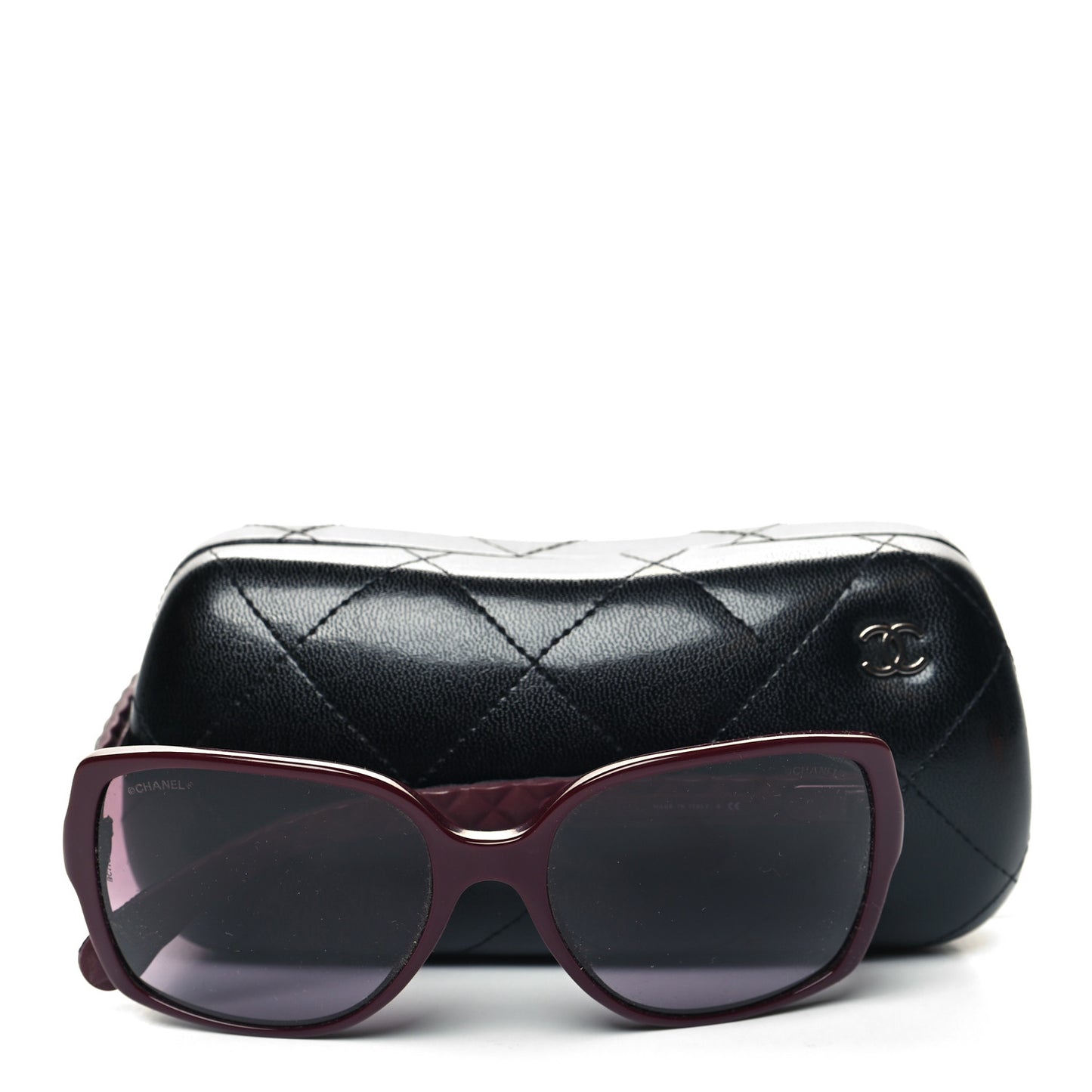 Lambskin Square Chain Sunglasses 5289-Q Red