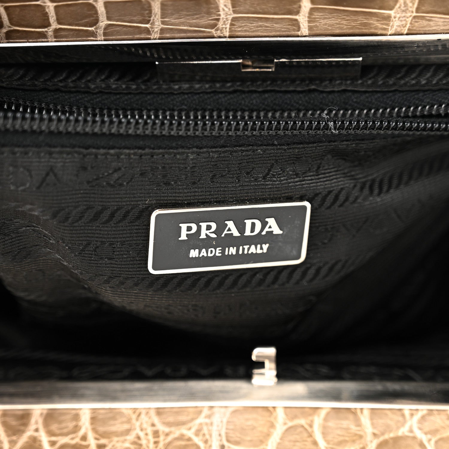 Prada Crocodile Velvet Frame Bag Purple 6 of 21