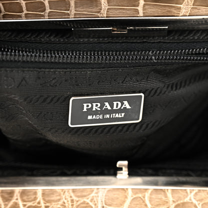 Prada Crocodile Velvet Frame Bag Purple 6 of 21