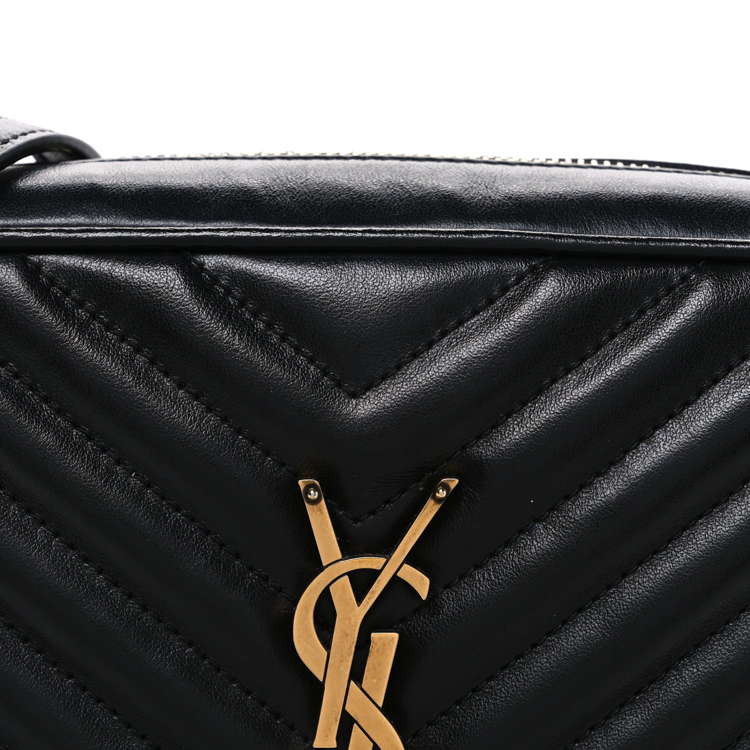 Saint Laurent Calfskin Matelasse Monogram Lou Camera Bag Black 8 of 10