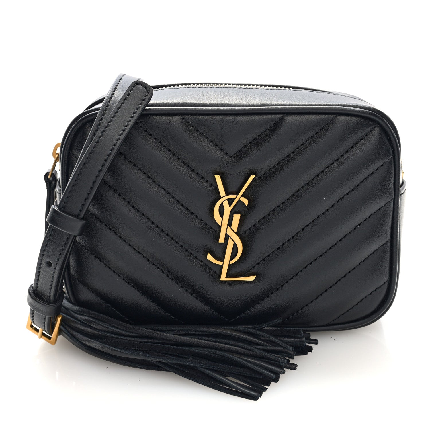 Saint Laurent Calfskin Matelasse Monogram Lou Belt Bag Black Black 1 of 9