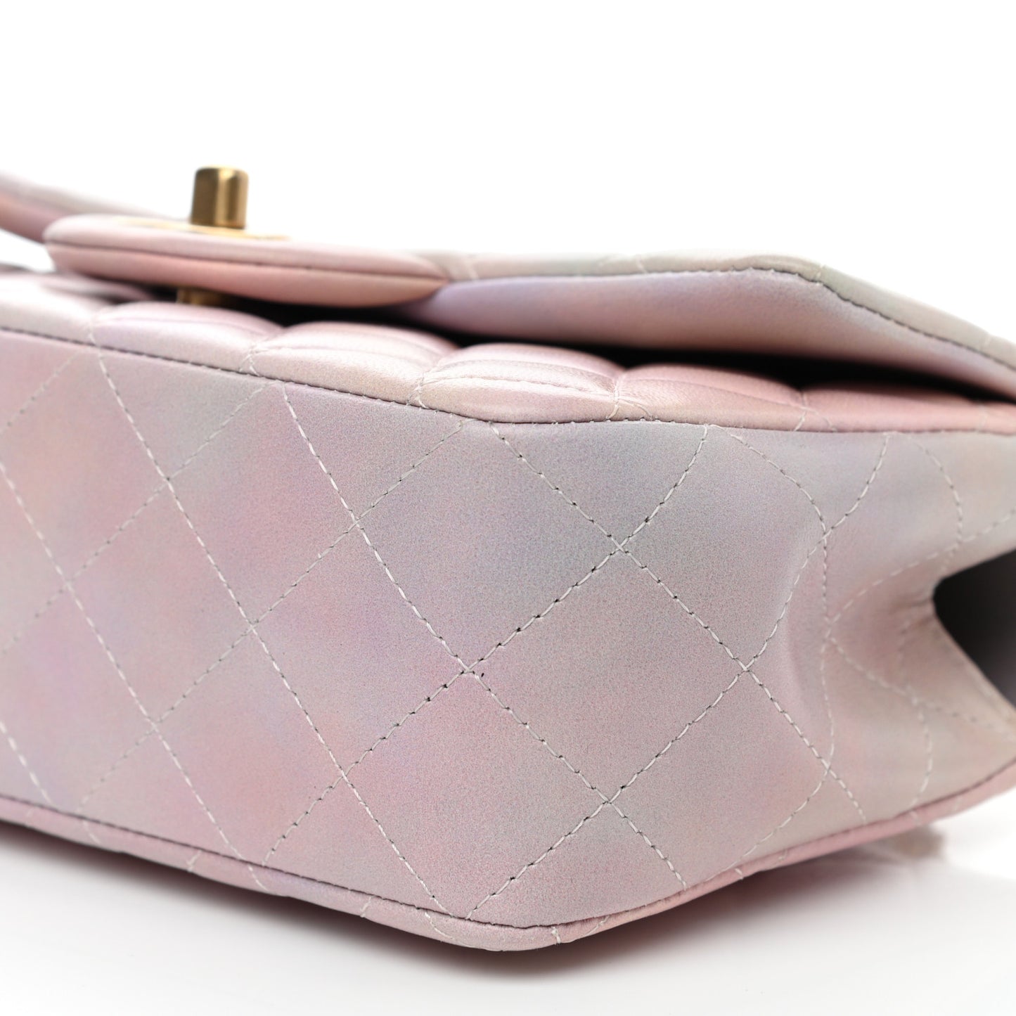 Lambskin Quilted Ombre Mini Top Handle Rectangular Flap Pink Multicolor