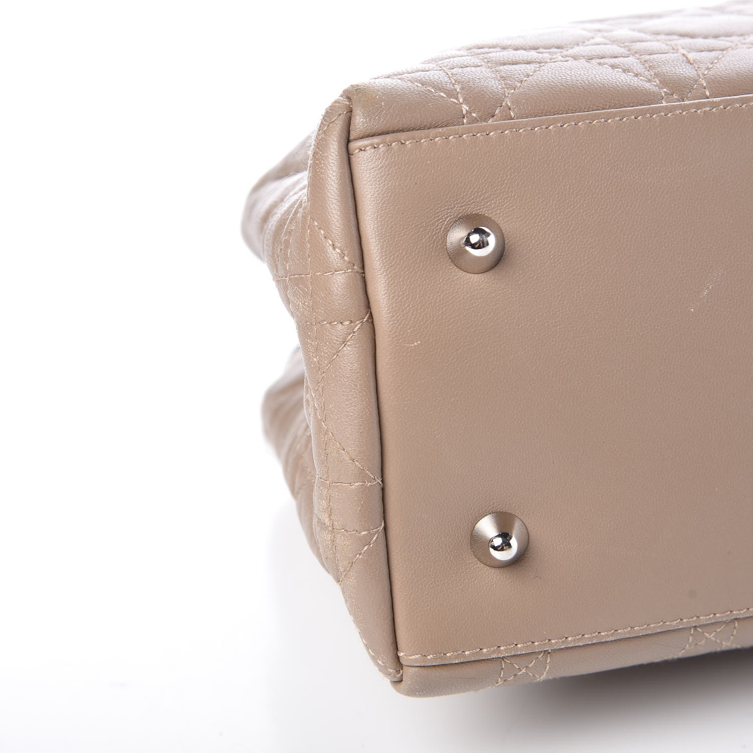 Bottega Veneta CHRISTIAN DIOR Lambskin Cannage Lady Dior Shoulder Bag Beige 5 of 10