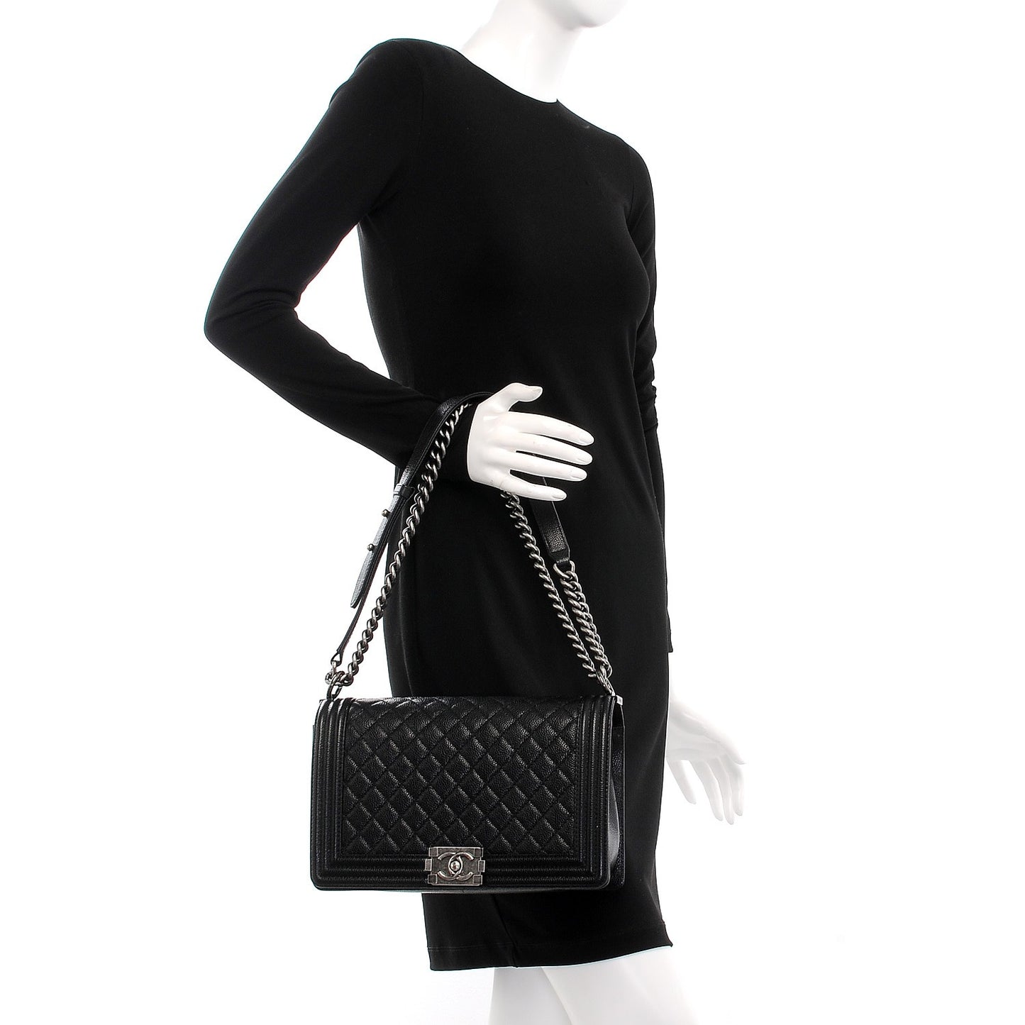 Caviar Quilted New Medium Boy Flap Black