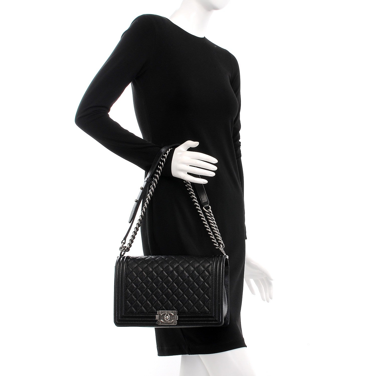 Chanel Caviar Quilted New Medium Boy Flap Black 3 of 9