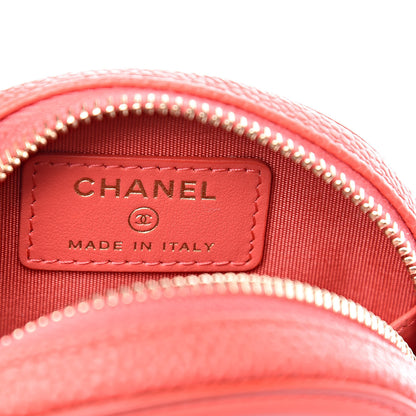Chanel Caviar Quilted Filigree Zip Around Classic Coin Purse Red 6 of 7