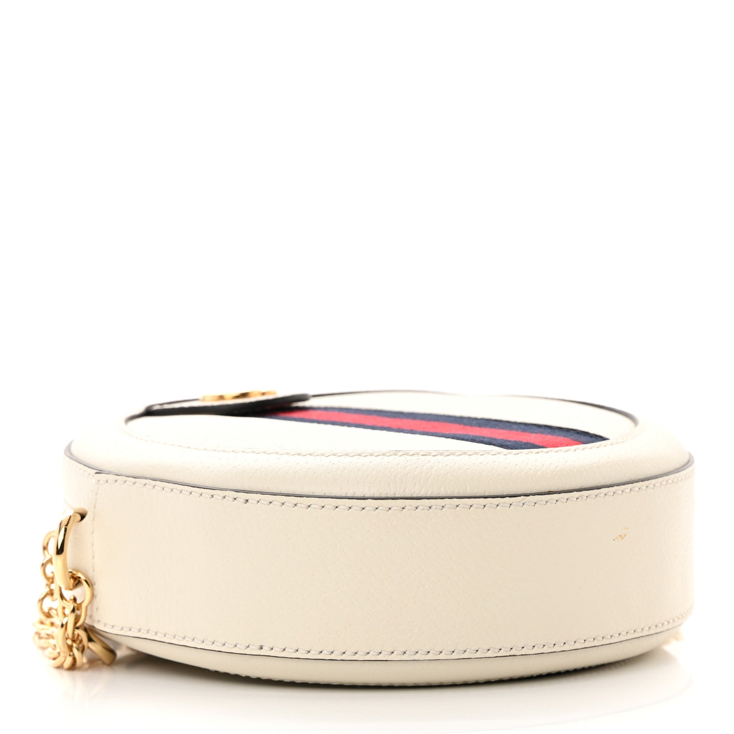 Gucci Textured Calfskin Web Mini Ophidia Round Shoulder Bag Mystic White 4 of 12