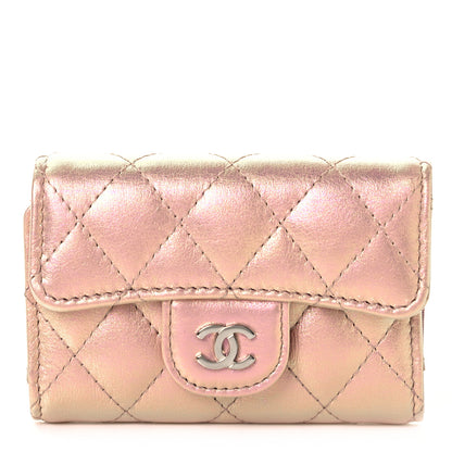Chanel Iridescent Calfskin Quilted Classic 4 Key Holder Wallet Pink 1 of 10