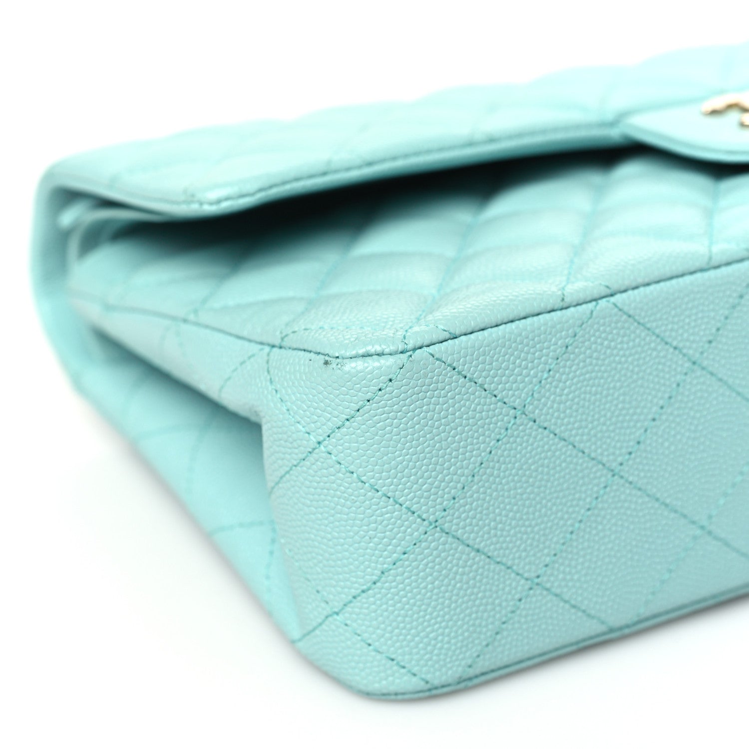 Chanel Caviar Quilted Medium Double Flap Light Blue 9 of 10
