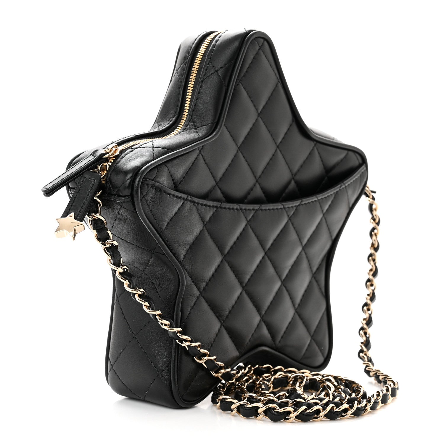 Chanel Lambskin Quilted Walk of Fame Star Bag Black 3 of 11