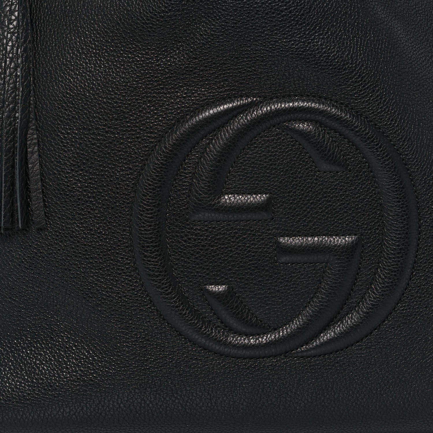 Gucci Pebbled Calfskin Large Soho Shoulder Bag Black 8 of 13