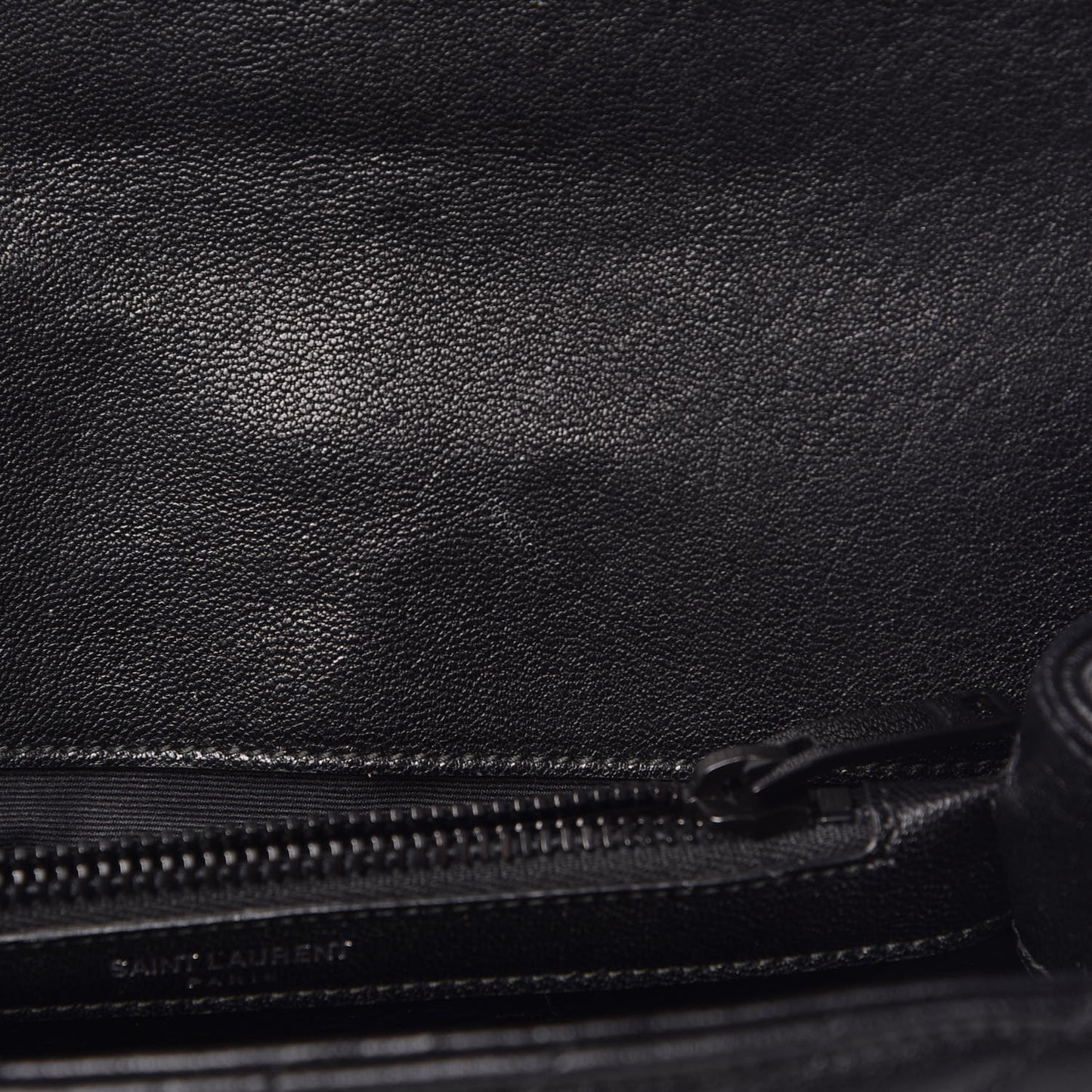 Sheepskin Matelasse Chevron Monogram Medium College Bag Black