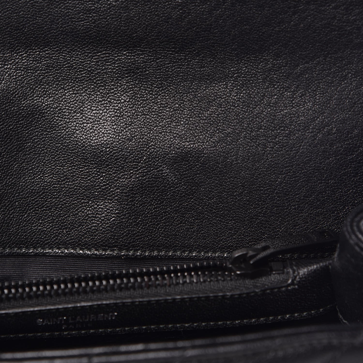 Saint Laurent Sheepskin Matelasse Chevron Monogram Medium College Bag Black 10 of 13