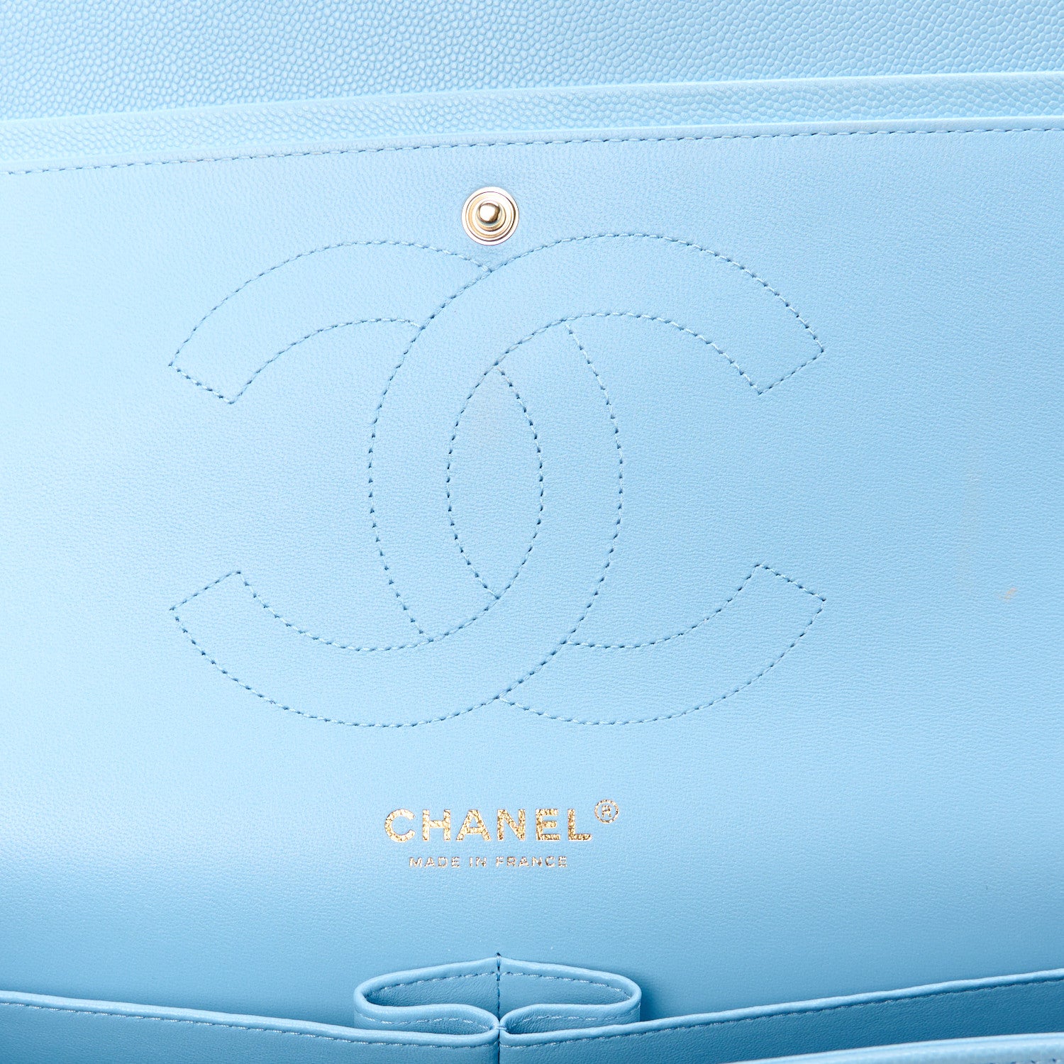 Chanel Caviar Quilted Jumbo Double Flap Light Blue 6 of 12