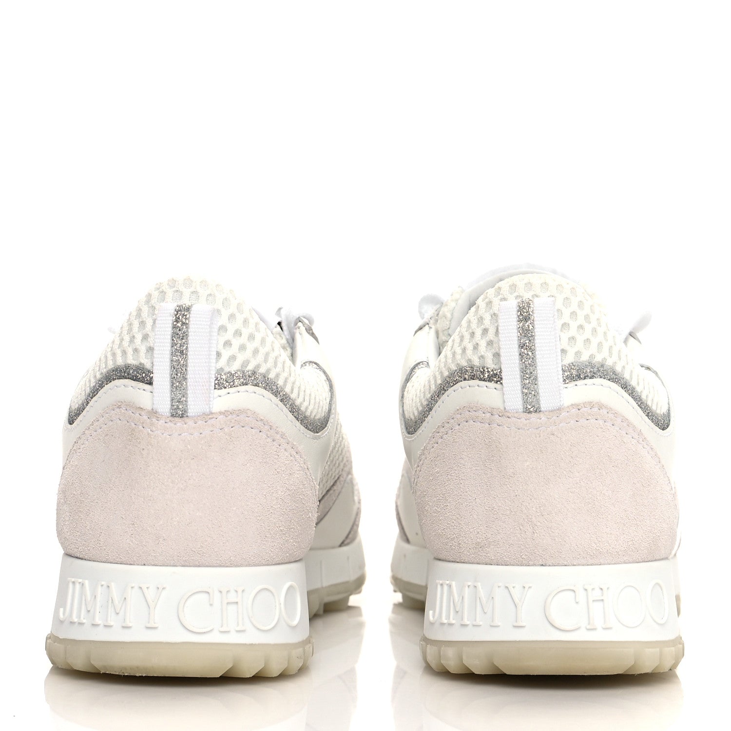 Jimmy Choo Mesh Suede Calfskin Java Sneakers 36.5 White 5 of 12