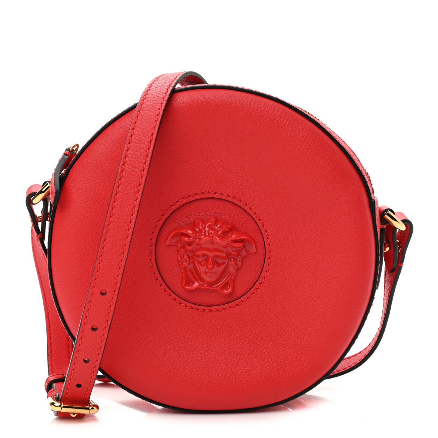 Calfskin La Medusa Round Camera Bag Red