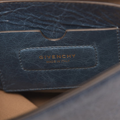 Givenchy Creased Patent Calfskin Medium ID Flap Oil Blue 6 of 9