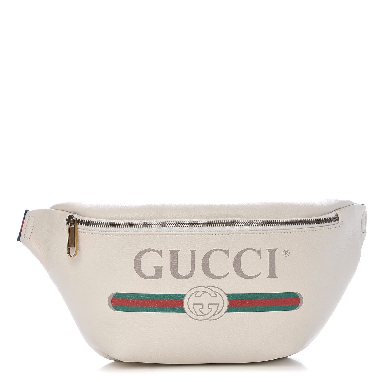 Grained Calfskin Logo Belt Bag White