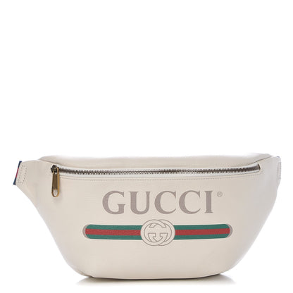 Gucci Grained Calfskin Logo Belt Bag White 1 of 8