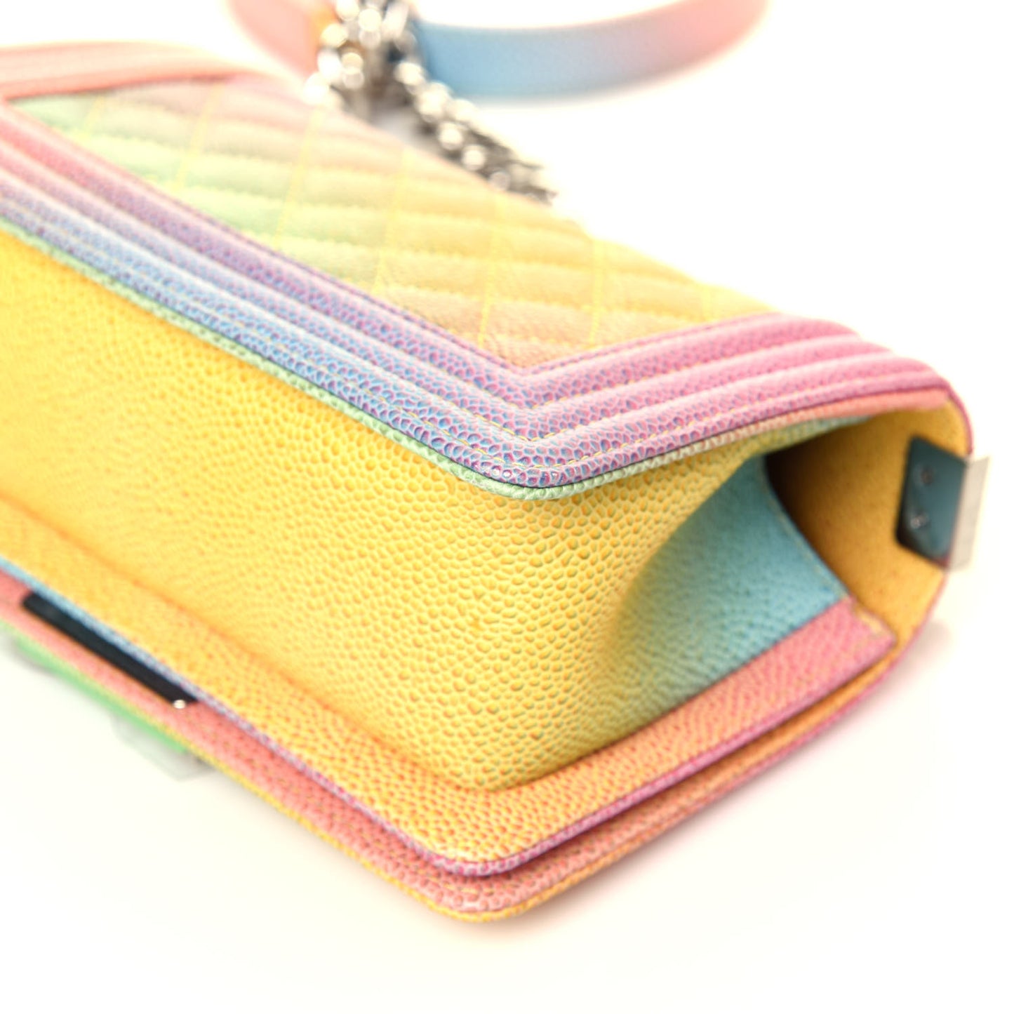 Caviar Quilted Small Cuba Rainbow Boy Flap Multicolor