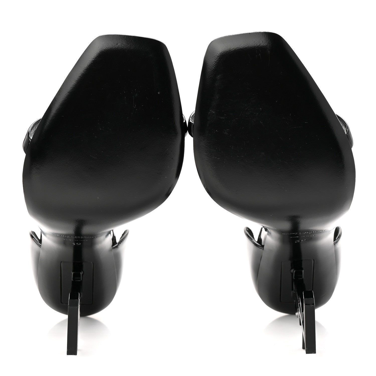 Saint Laurent Patent Calfskin Opyum 110 Sandals 39 Black 6 of 9