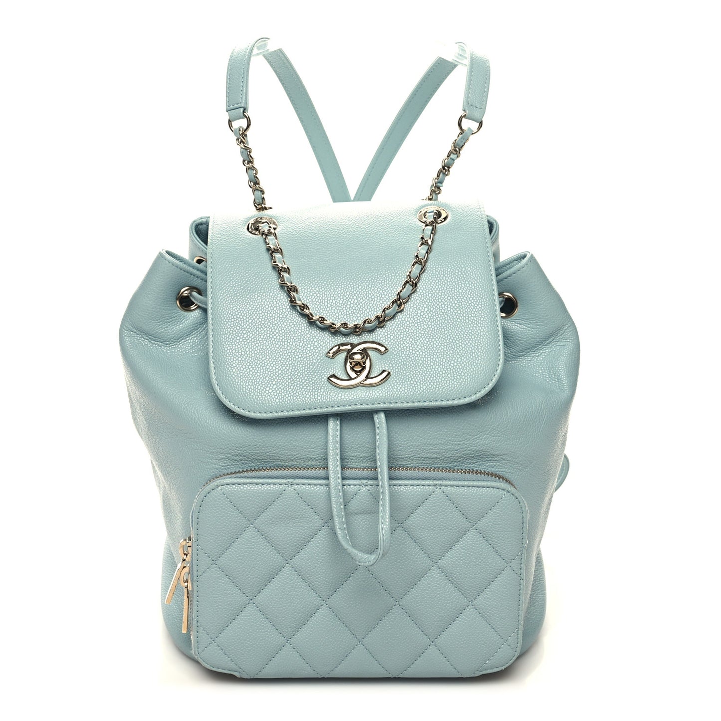 Caviar Quilted Business Affinity Backpack Light Blue