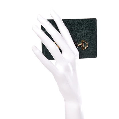 Gucci Grainy Calfskin Zumi Card Holder Vintage Green 2 of 7