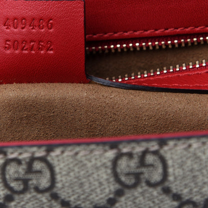 Gucci GG Supreme Monogram Calfskin Medium Padlock Shoulder Bag Beige Hibiscus Red New Rosette 7 of 11
