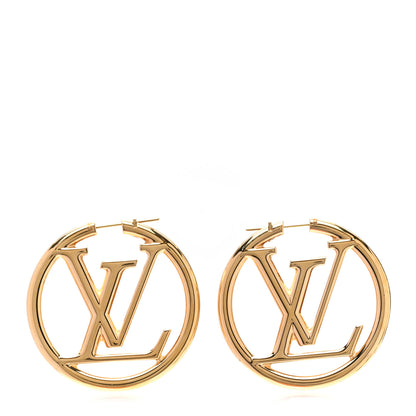 Louis Vuitton Metal Louise Hoop Earrings Gold 1 of 5