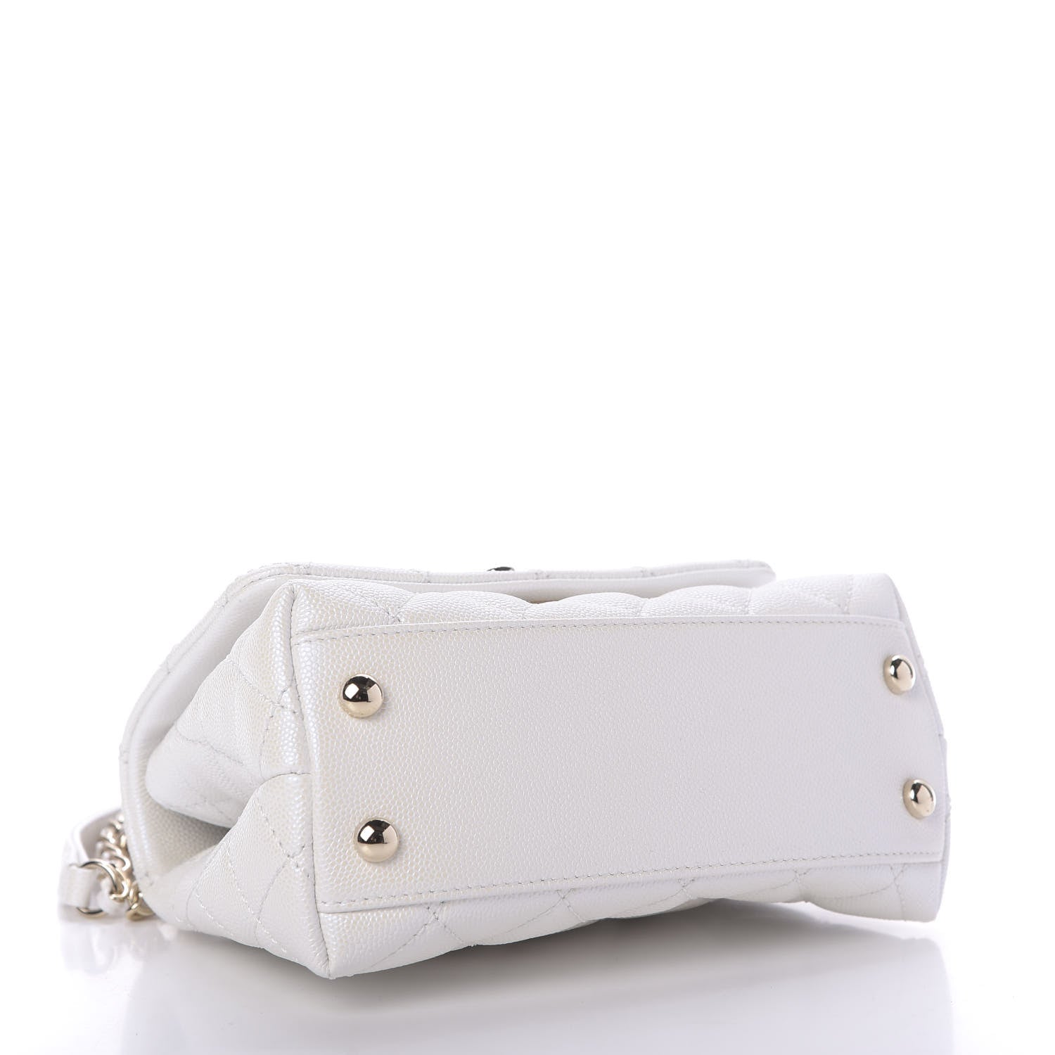 Chanel Iridescent Caviar Quilted Extra Mini Coco Handle Flap Ivory 4 of 10