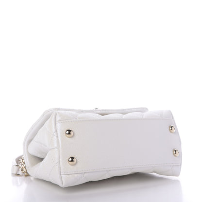 Chanel Iridescent Caviar Quilted Extra Mini Coco Handle Flap Ivory 4 of 10