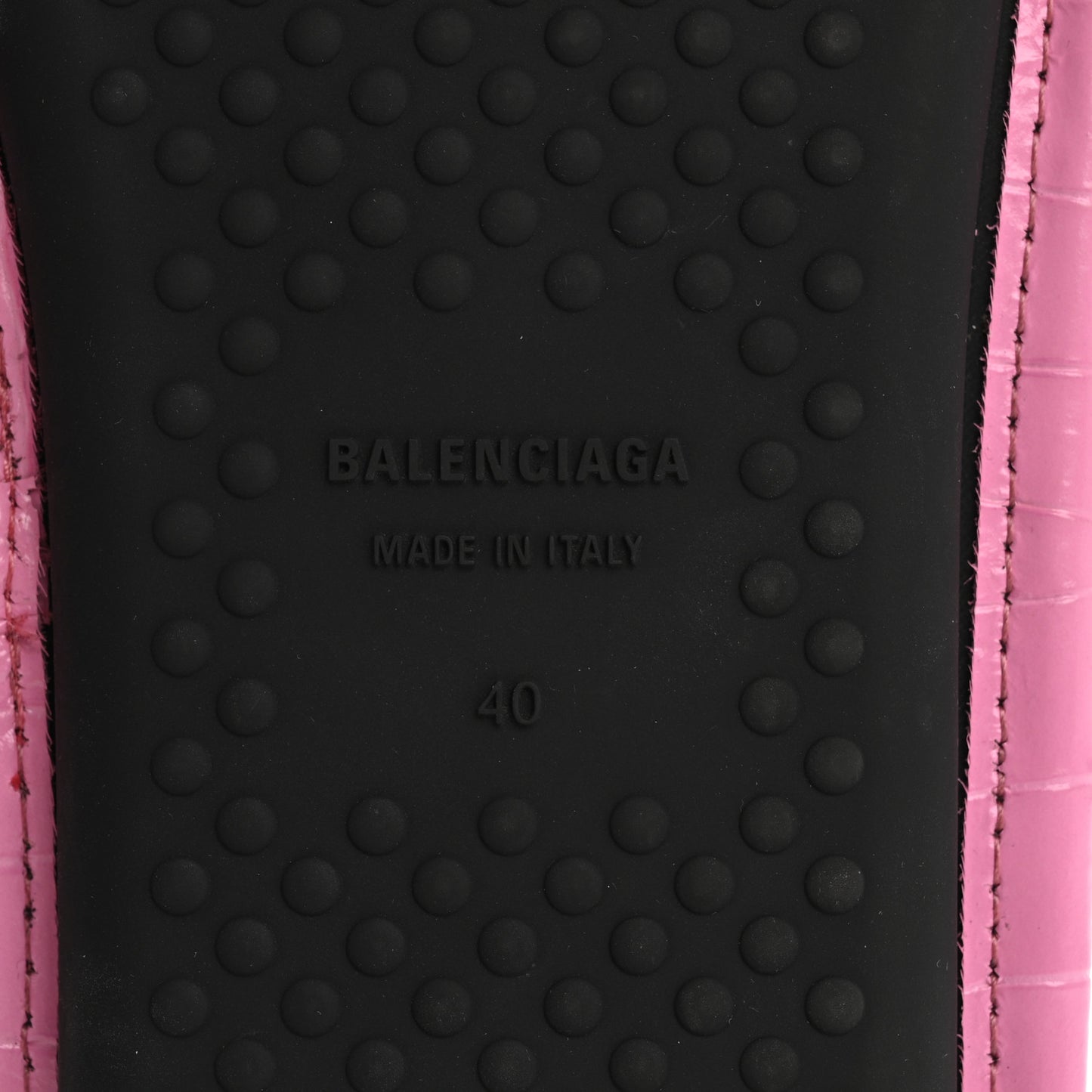 Calfskin Logo Crocodile Embossed Slides 40 Fuxia