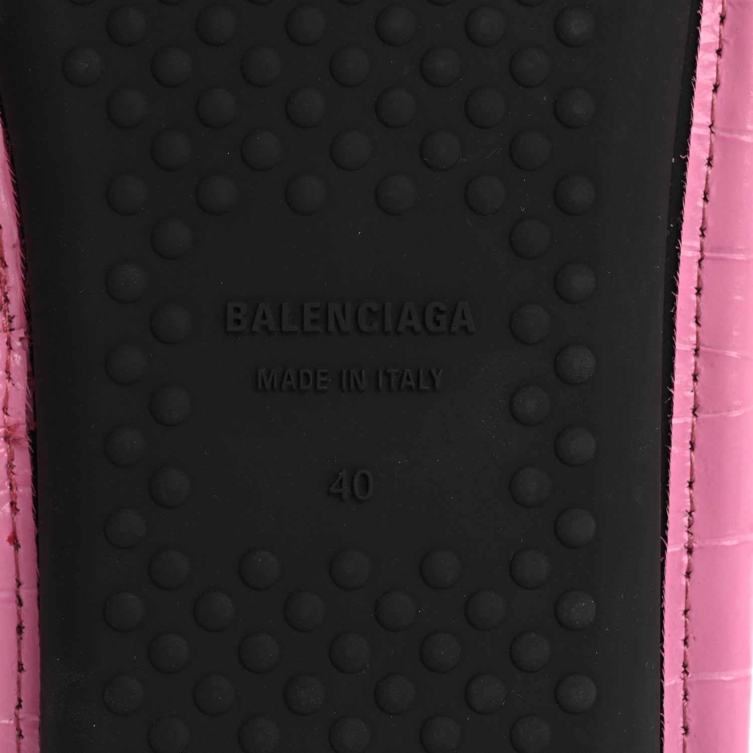 Balenciaga Calfskin Logo Crocodile Embossed Slides 40 Fuxia 8 of 10